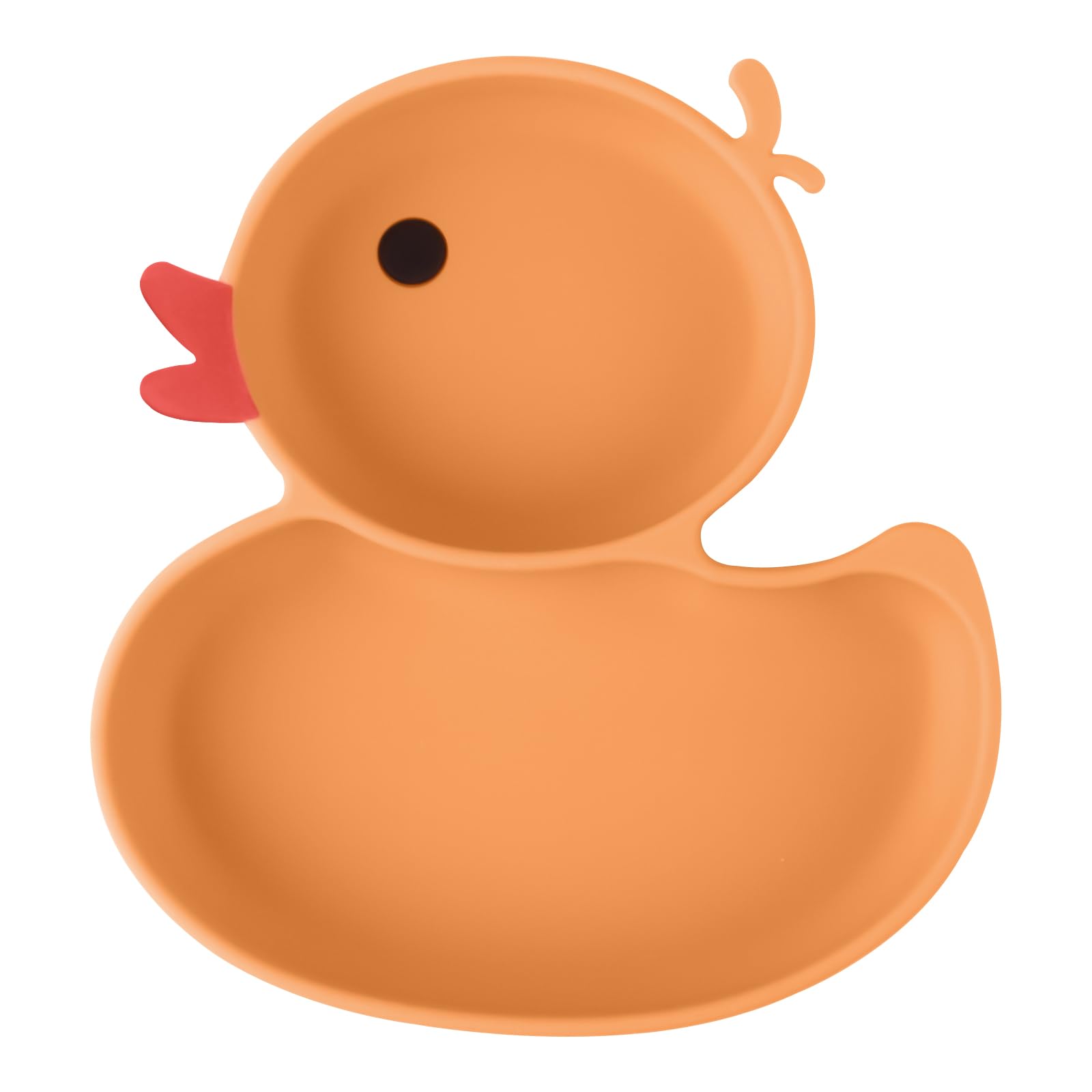 Nohlerlife orange silicone plate highlights fun mealtime for toddlers.