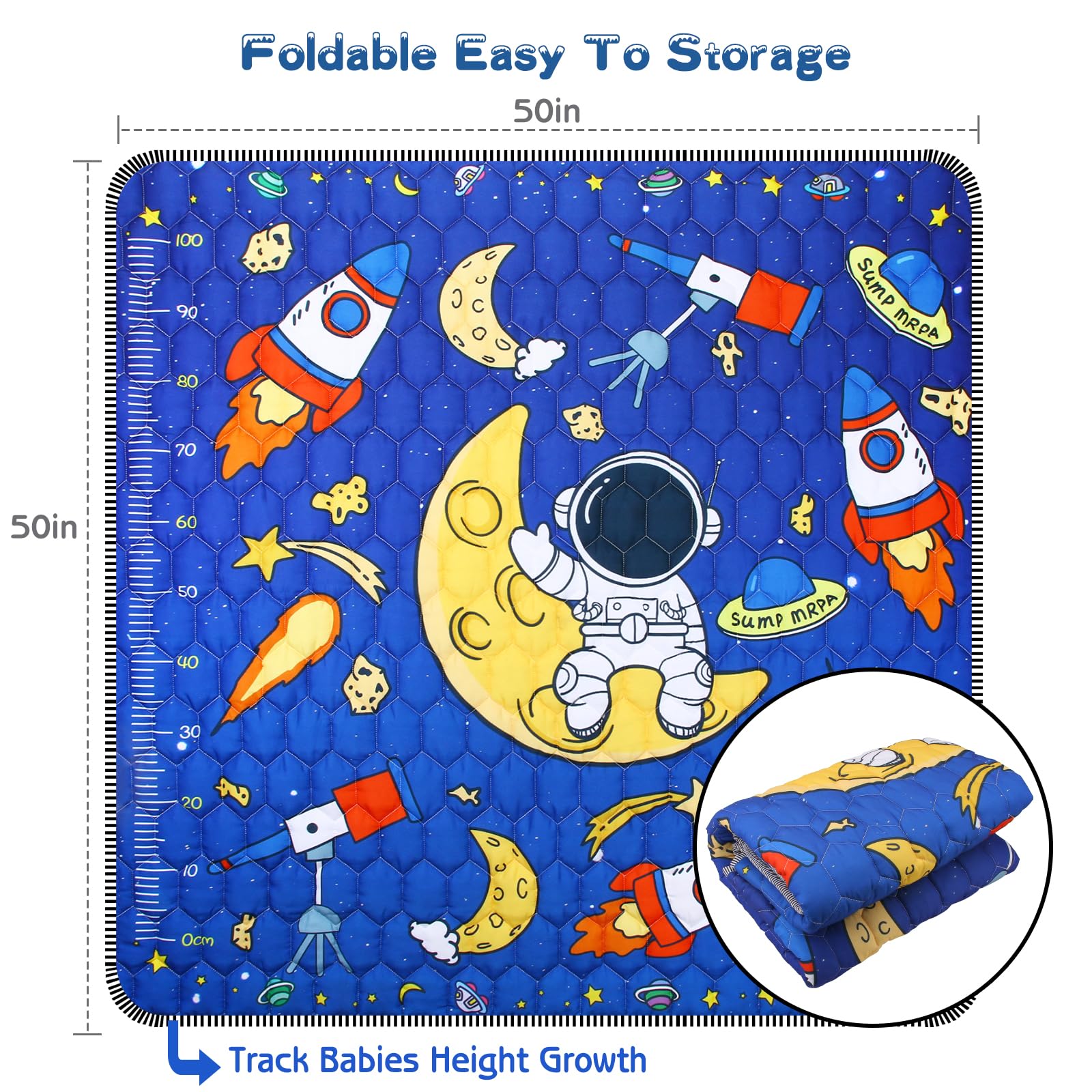 Nohlerlife thick foam mat blue close-up showing cushioned surface