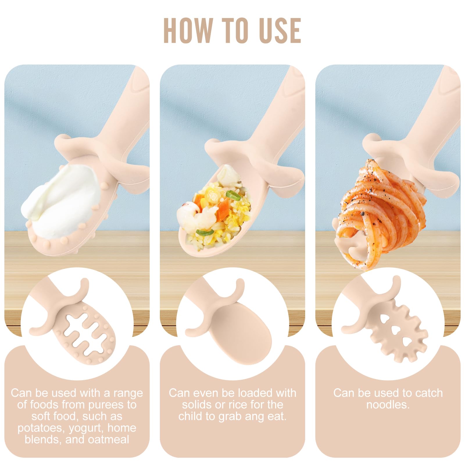 Nohlerlife safety-straps keep spoons and bottles within reach and off the floor.