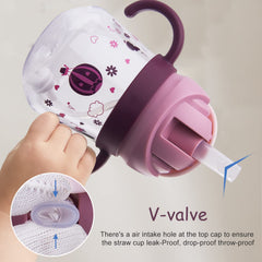nohlerlife Sippy Cup with leak-proof lid keeps drinks mess-free on the go.