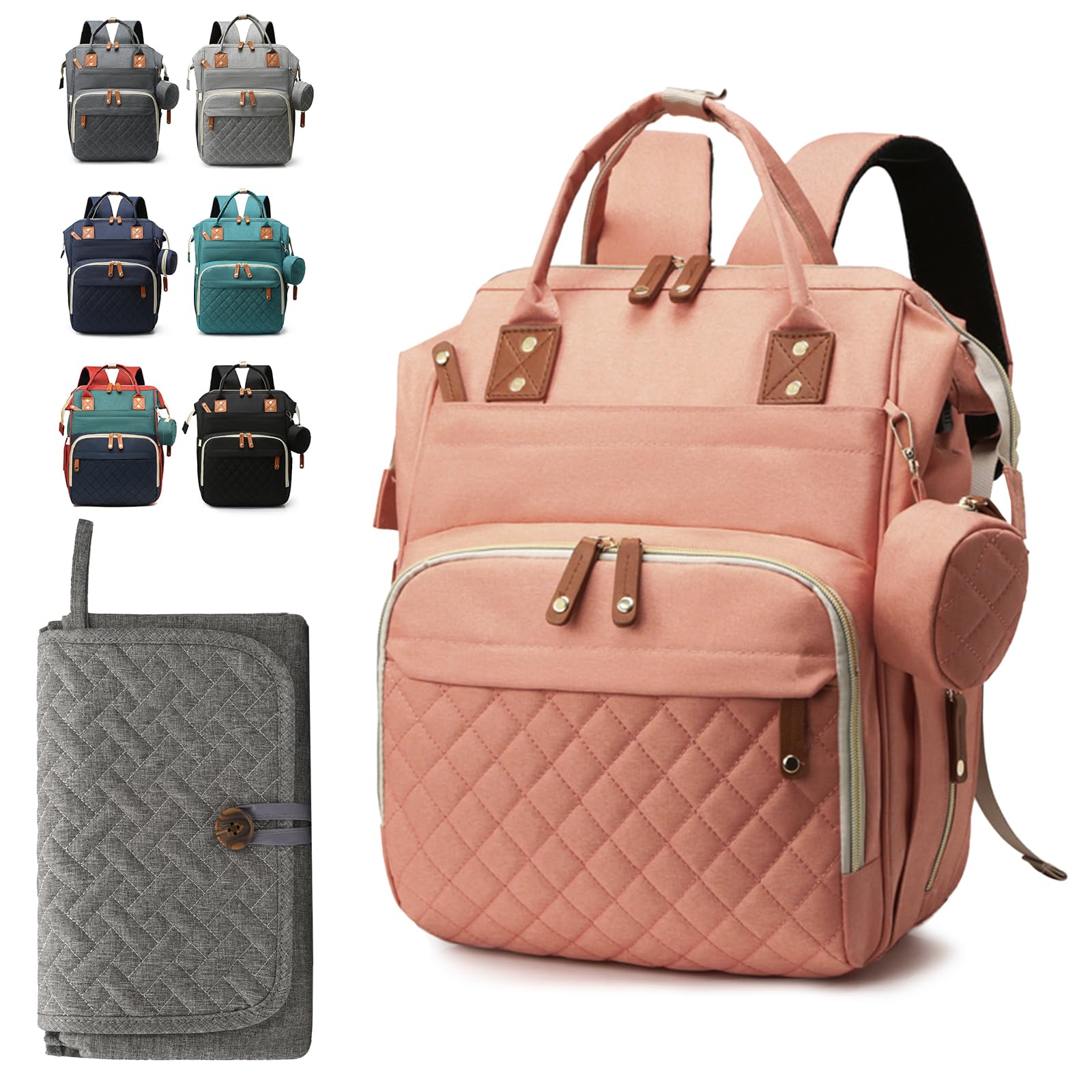 Noiclub diaper bag backpack with spacious interior for easy on-the-go organization.