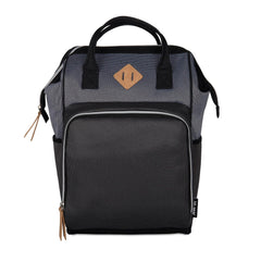 NoJo Baby Boom Gear Clamshell Backpack open interior showing organized storage.