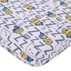 NoJo Illimuniation Lazy Minions flat top sheet in coordinating hues for cozy nights