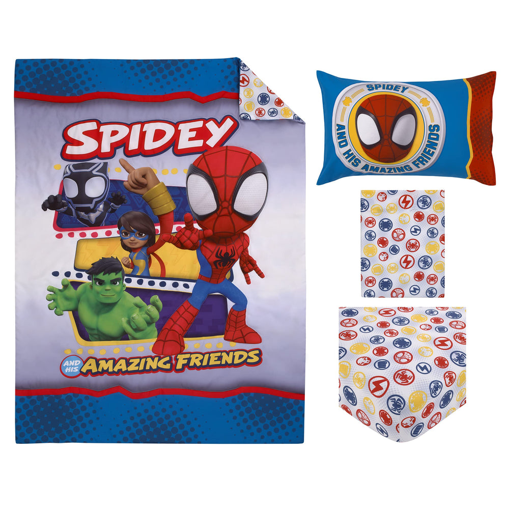 NoJo Marvel Spidey reversible pillowcase adds versatile decor to any toddler bed