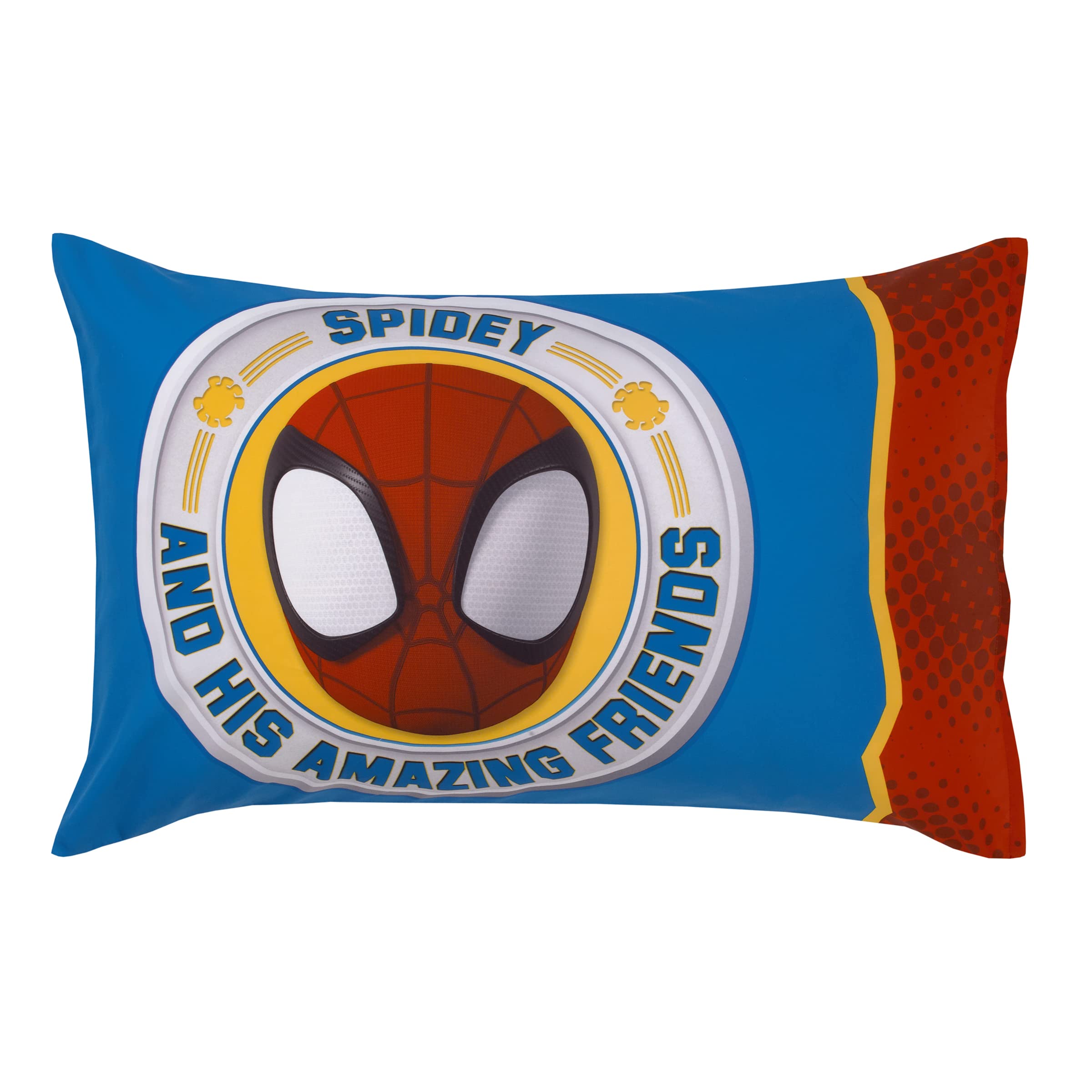 NoJo Marvel Spidey reversible pillowcase showing Spidey and friends for flexible styling