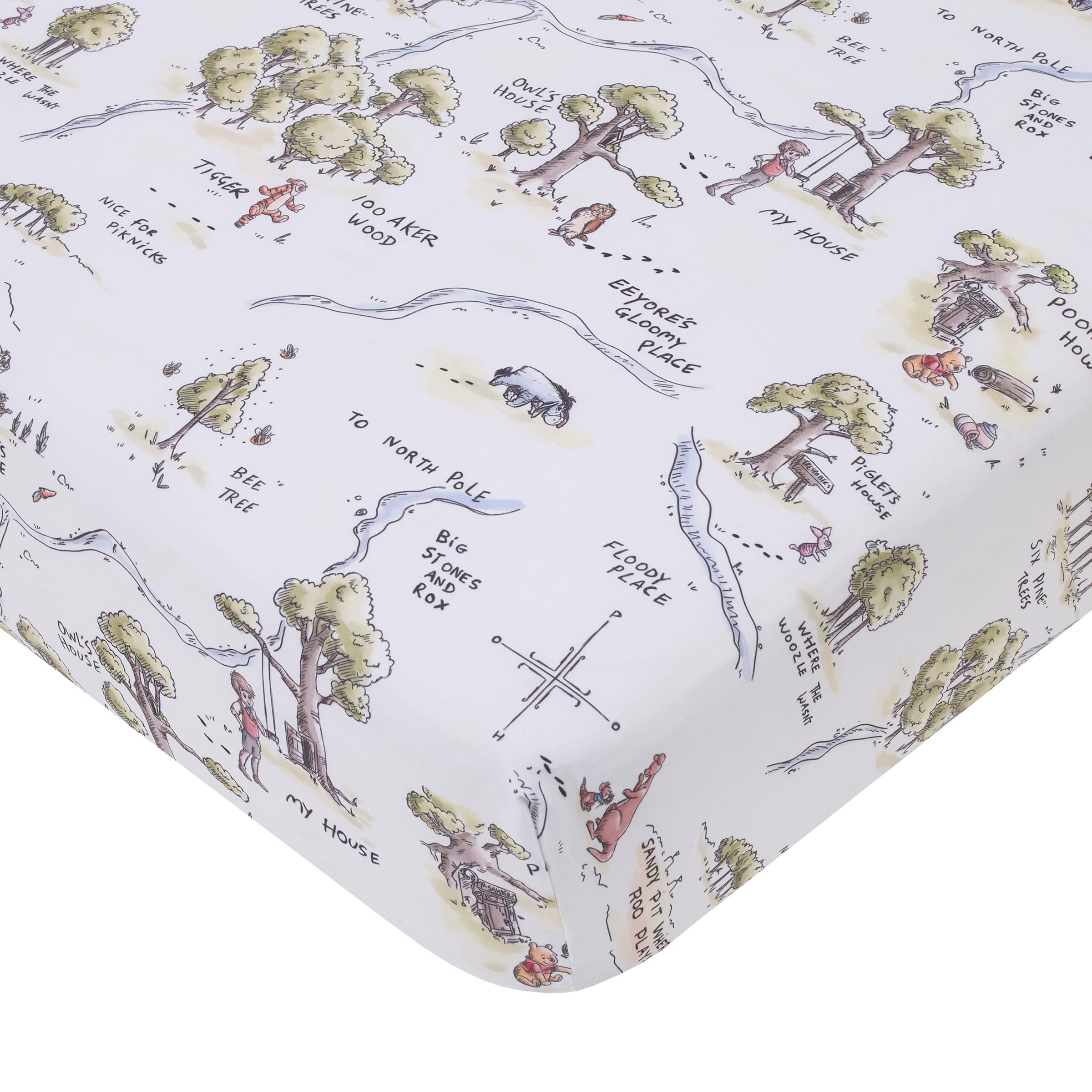 NoJo Winnie the Pooh 100 Acre Woods map design for a playful nursery ambiance.