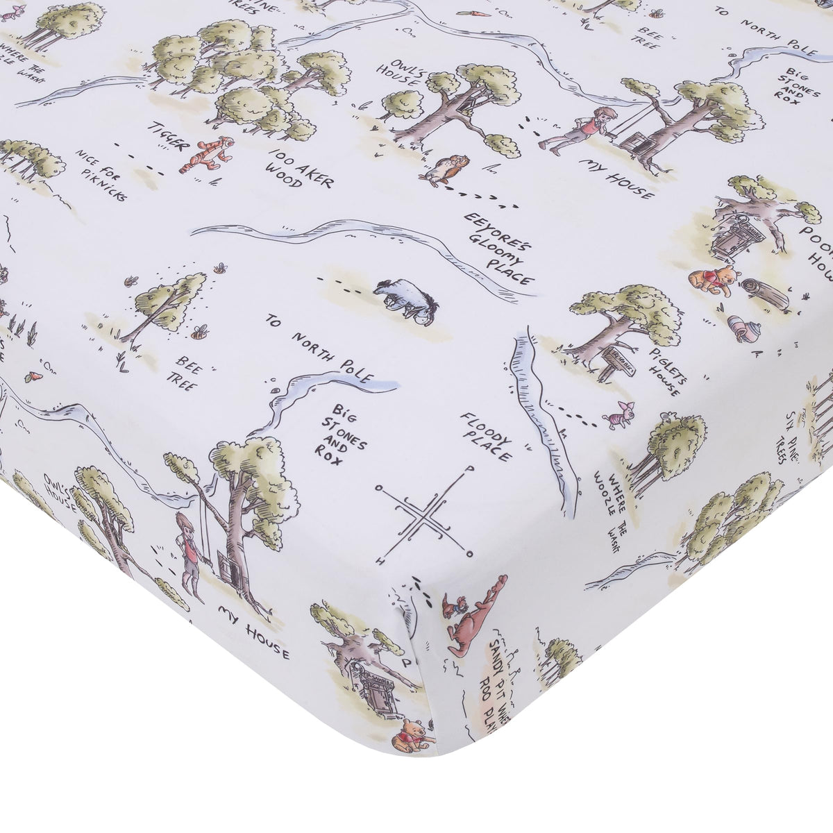NoJo Winnie the Pooh 100 Acre Woods map design for a playful nursery ambiance.