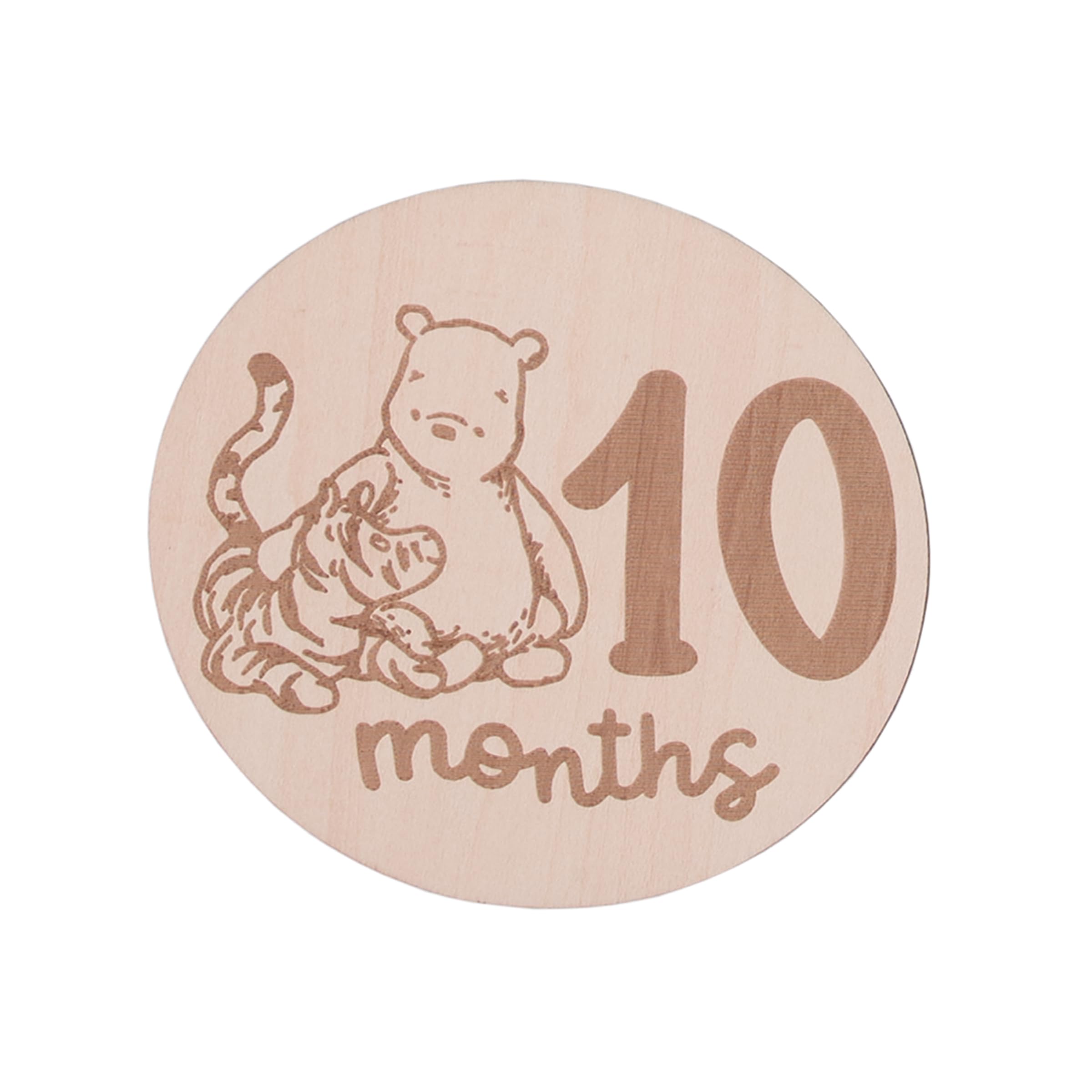 NoJo Winnie the Pooh milestone 2 months card captures growing moments in warm wood tones