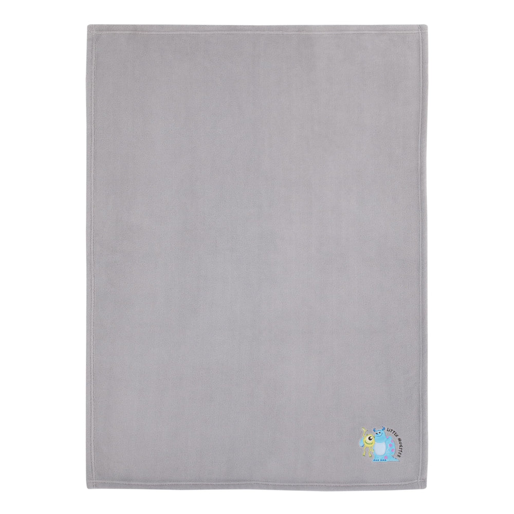 Gray turquoise green colorway complements nursery decor with a friendly character vibe
