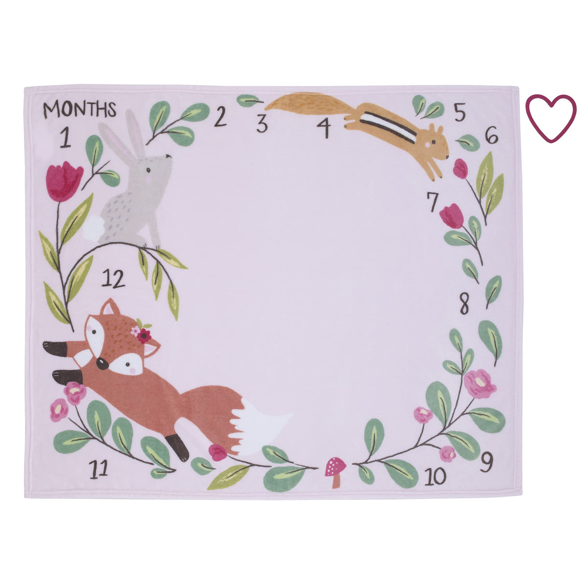 NoJo Little Love woodland animals wreath front for adorable milestone photo op
