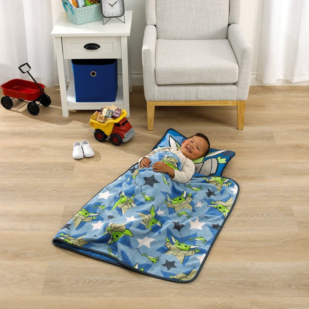 NoJo nap mat with attached pillow and cozy blanket for comfort.