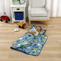 NoJo nap mat with attached pillow and cozy blanket for comfort.