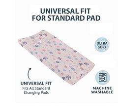 Close up of NoJo soft contoured changing pad cover showing cozy surface.