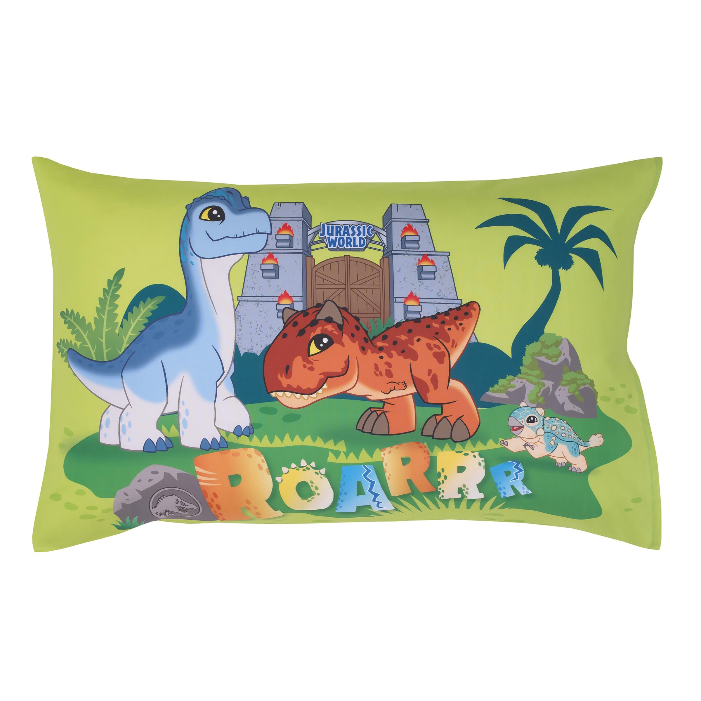 Welcome to Jurassic World wording adds adventurous vibe to your child's sleep space