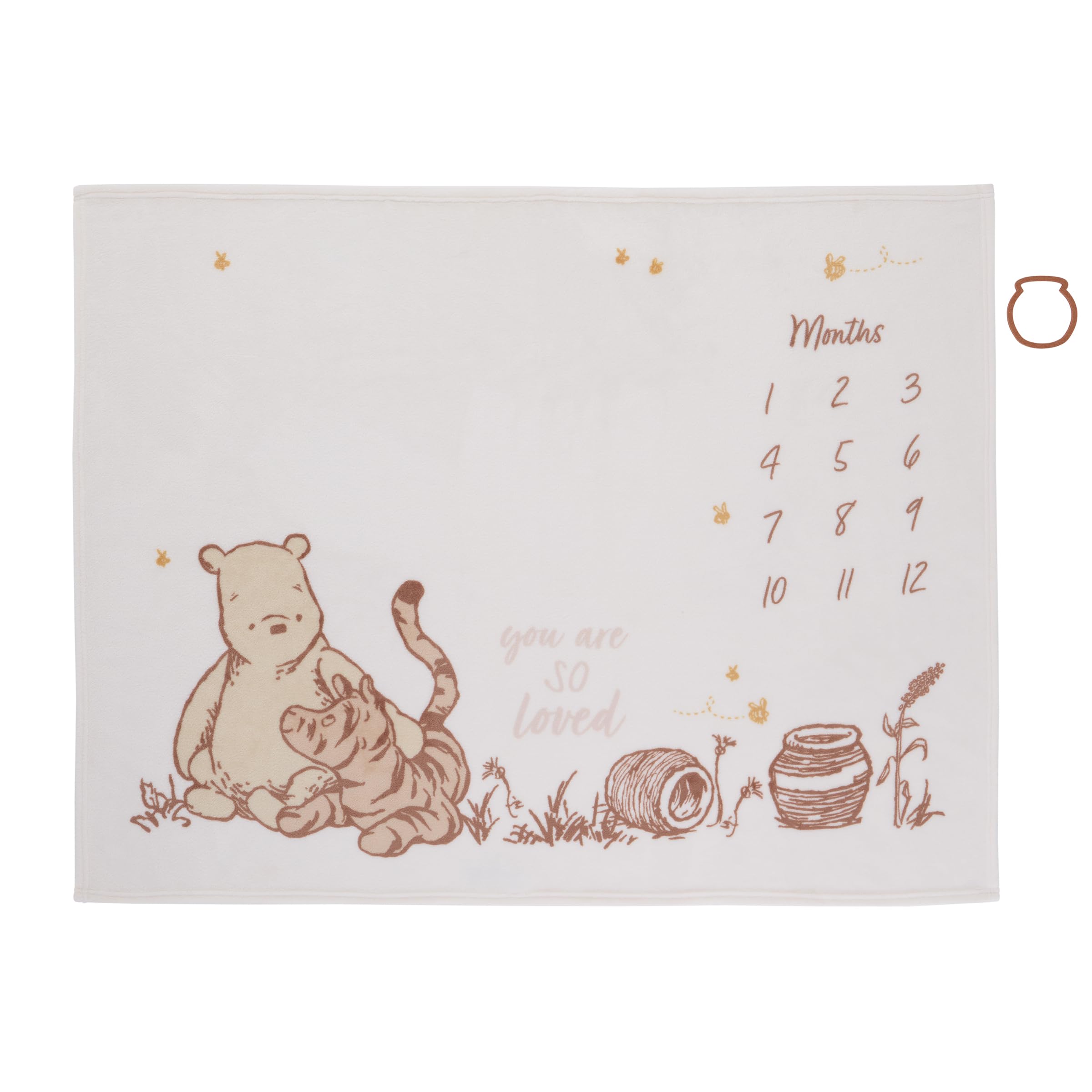 NoJo Winnie the Pooh milestone blanket with month marker for monthly photos