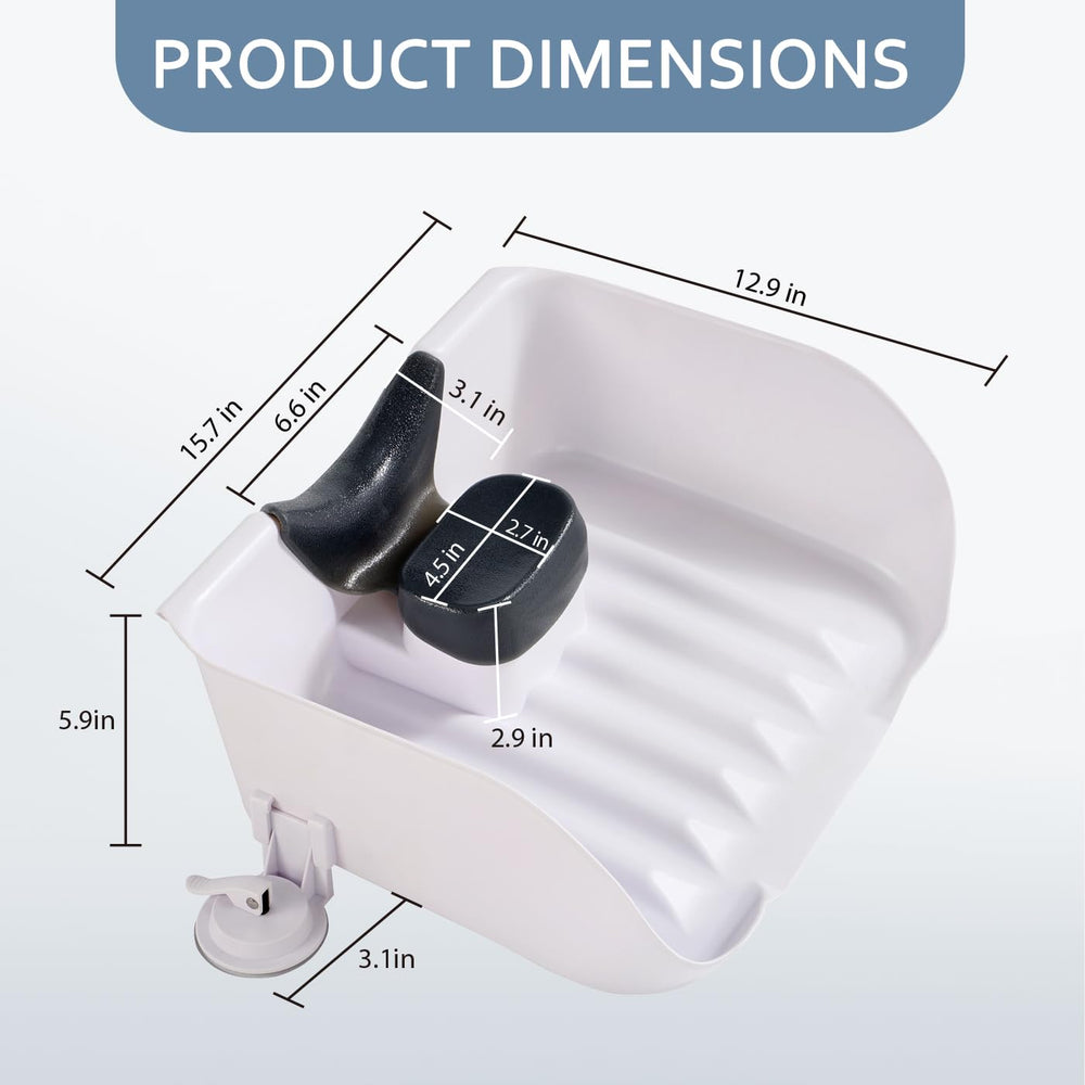 Nolasalon portable shampoo basin in use demonstrates converting a home sink into a pro-style station.