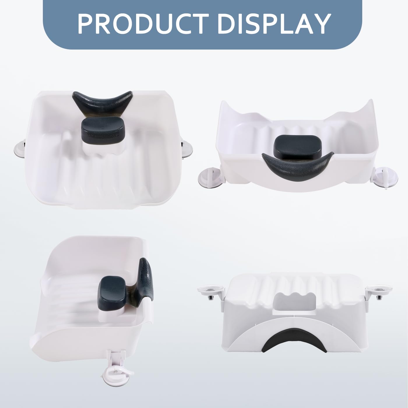 Nolasalon portable shampoo basin neck pillow provides cushioned support during washing.