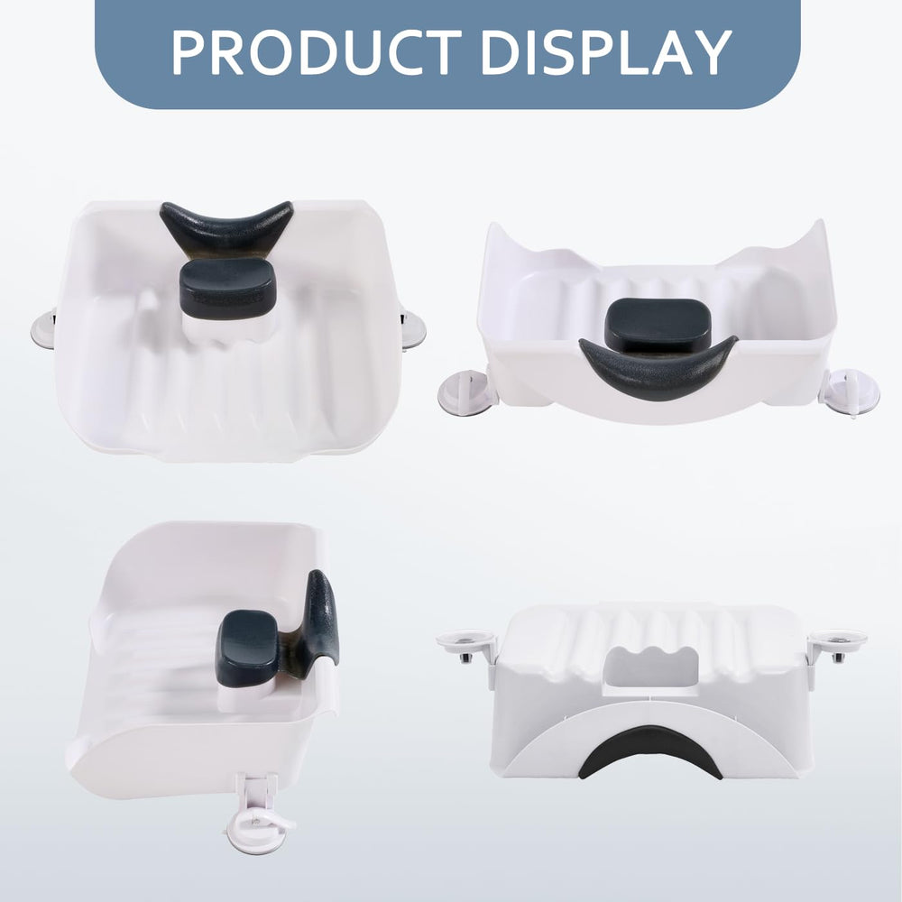 Nolasalon portable shampoo basin neck pillow provides cushioned support during washing.