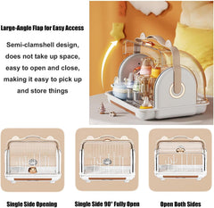 Nollapo baby bottle drying rack orange top view for compact countertop use