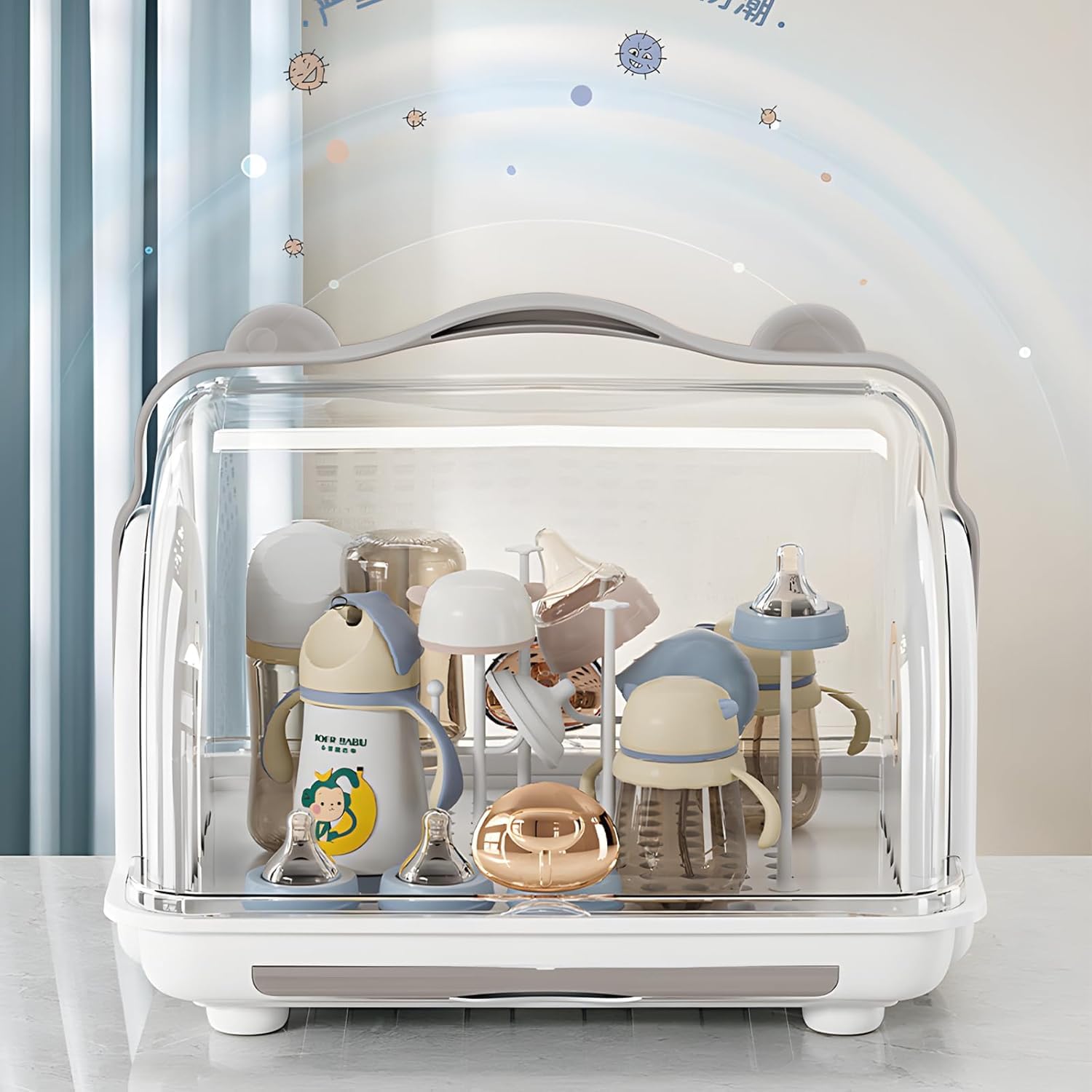 Nollapo blue large model accommodates multiple bottles and pacifiers