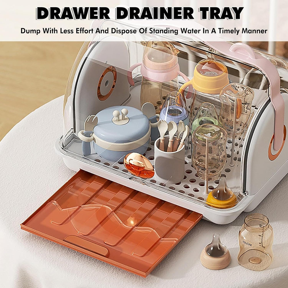 Nollapo multipurpose compartments for valves, straws, and pacifier parts