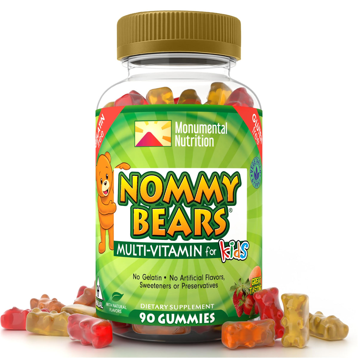 Nommy Bears gummy bears in playful shapes for easy daily nutrition.