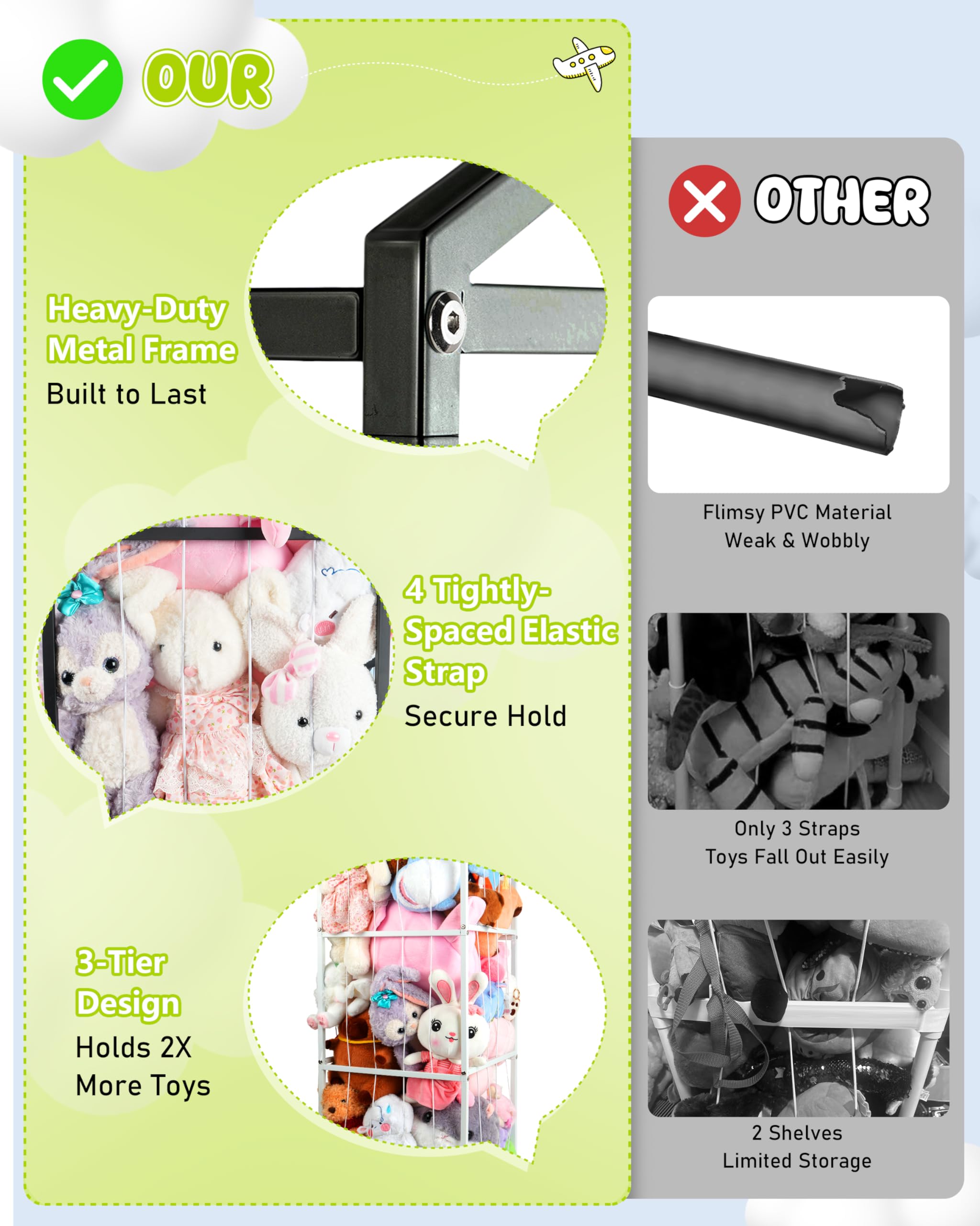 NomNest plush-collection organizer keeps plush toys within easy reach