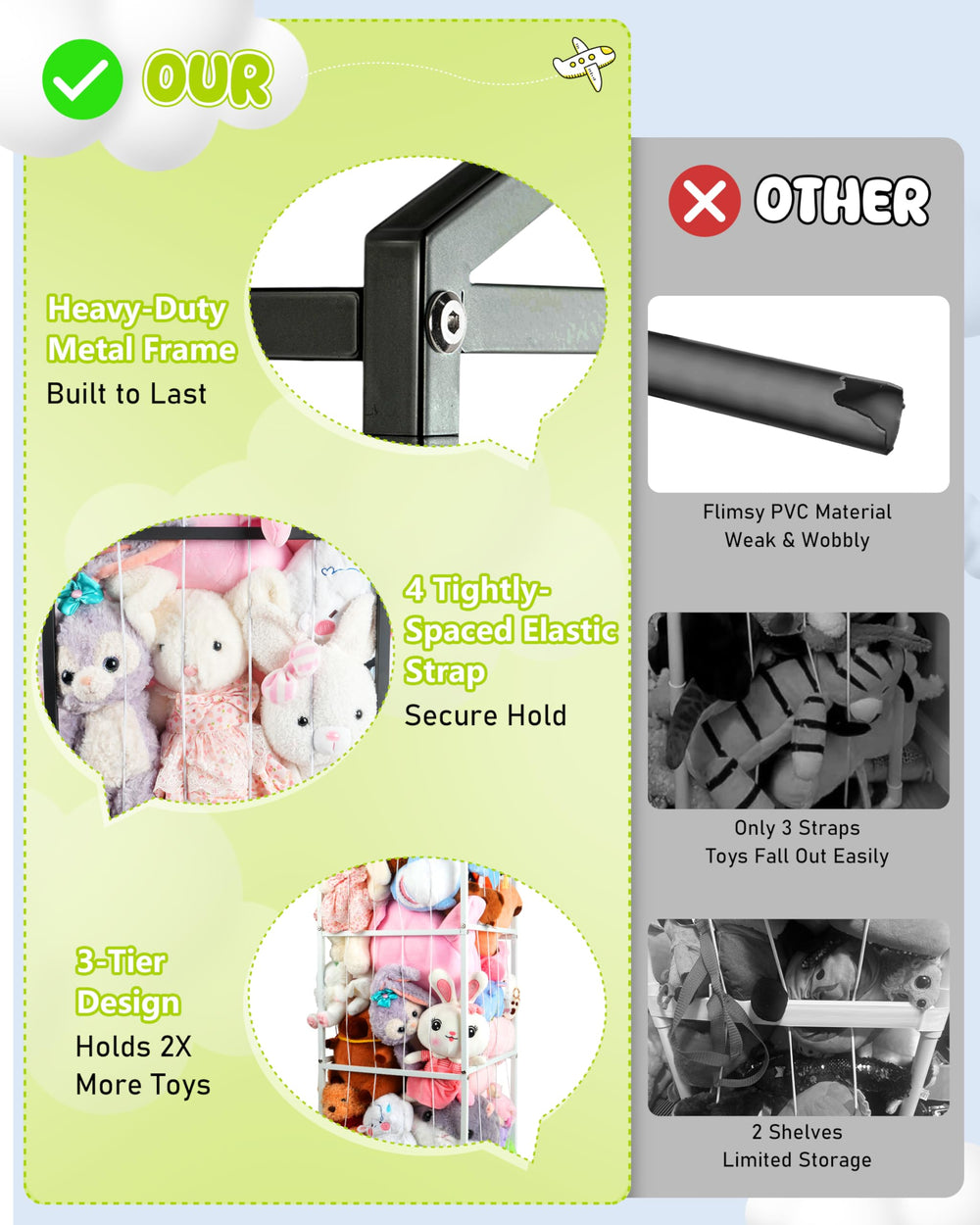 NomNest plush-collection organizer keeps plush toys within easy reach