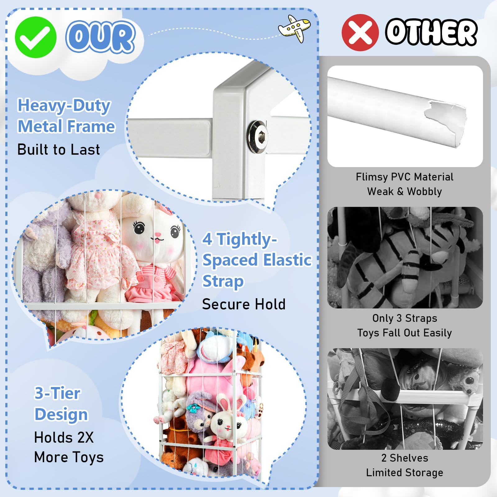 NomNest open-net access demonstrates quick grab of favorite plush toys