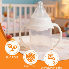 Nonarttoy bottle handles are dishwasher-safe for quick, hygienic cleaning.