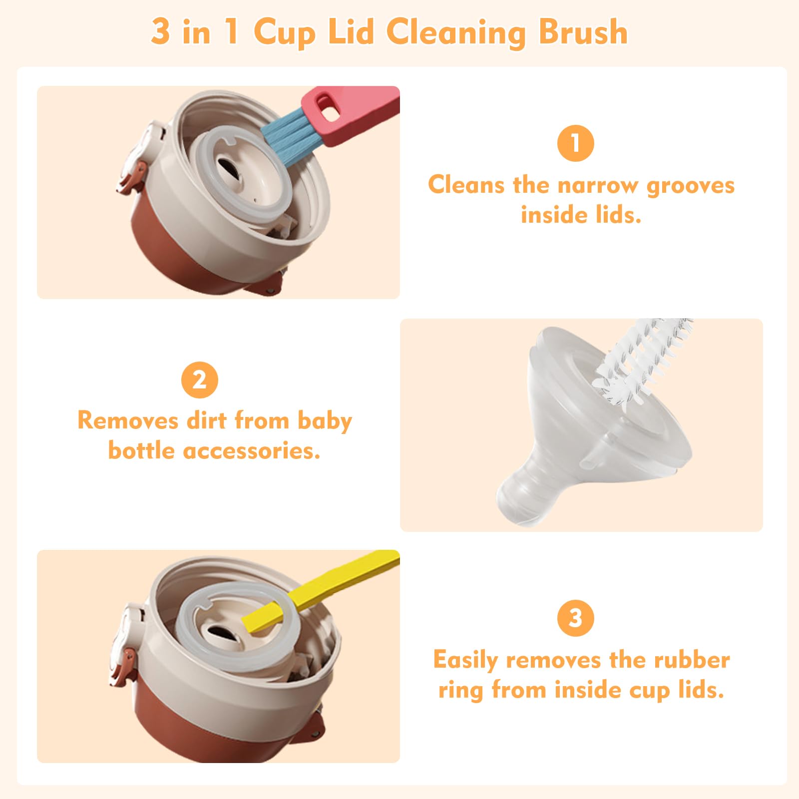 NONENDU portable cup cleaner brush fits in bags for on-the-go cleaning