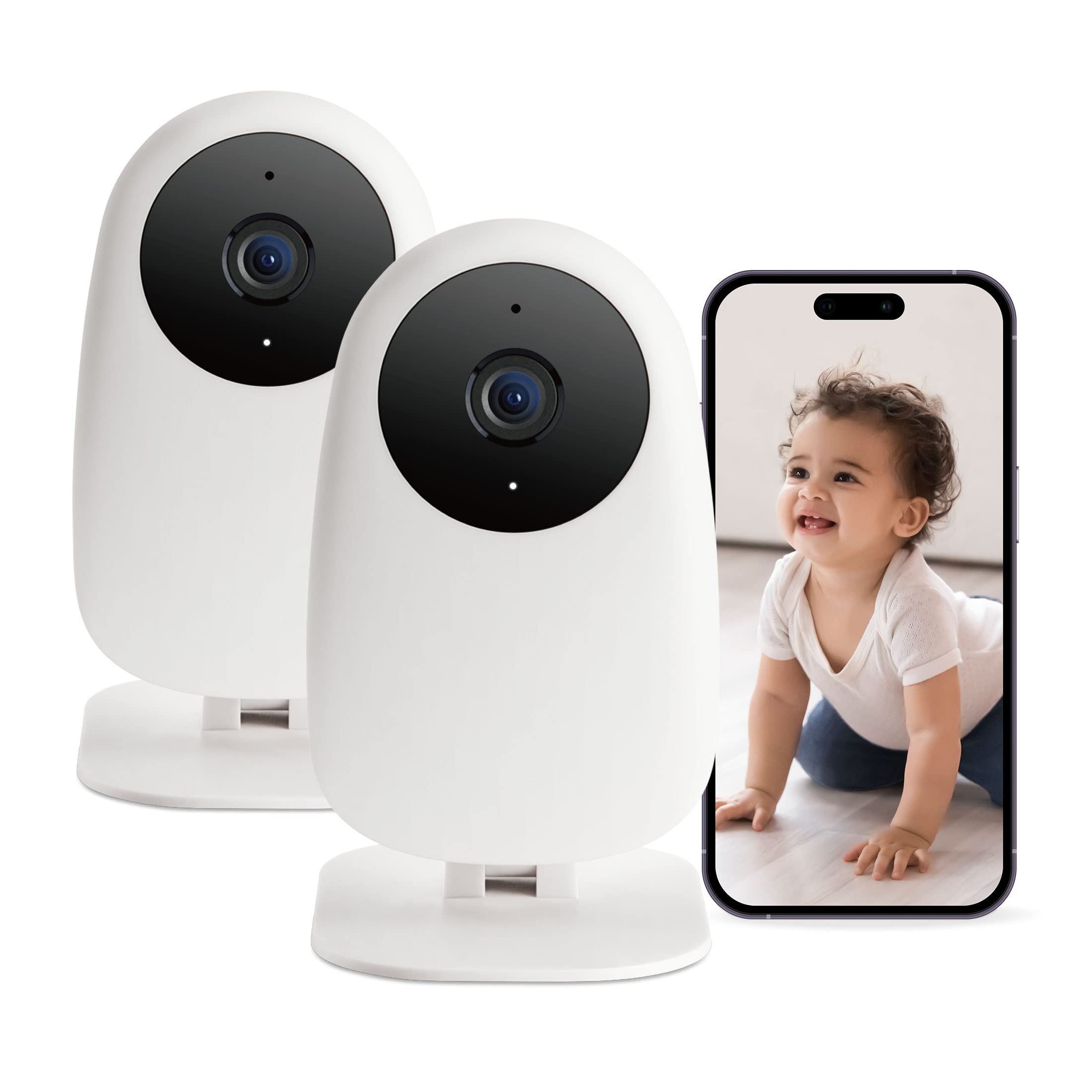 Nooie 2-pack front view enables easy remote baby monitoring