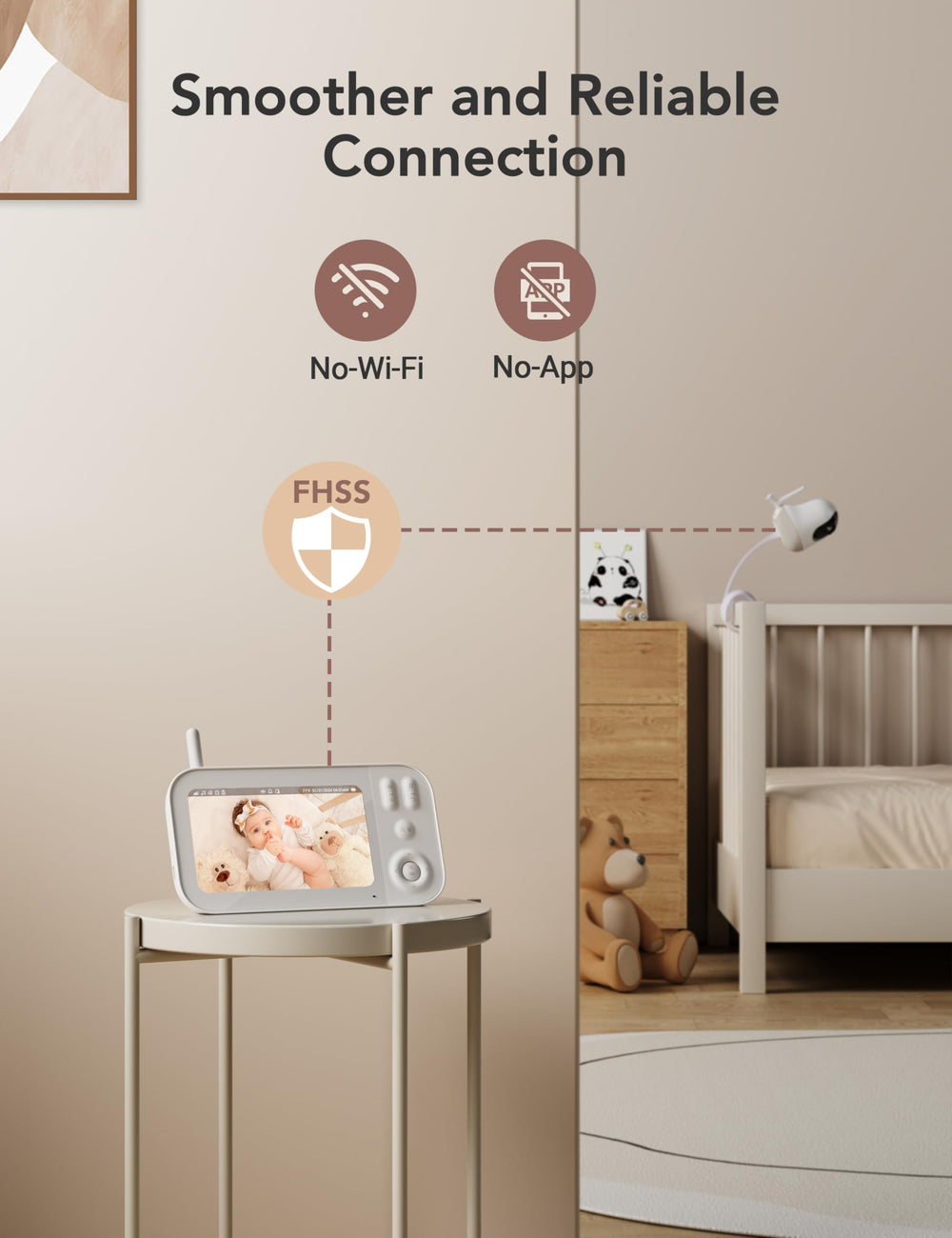 Nooie lullabies soothe baby from the parent unit.