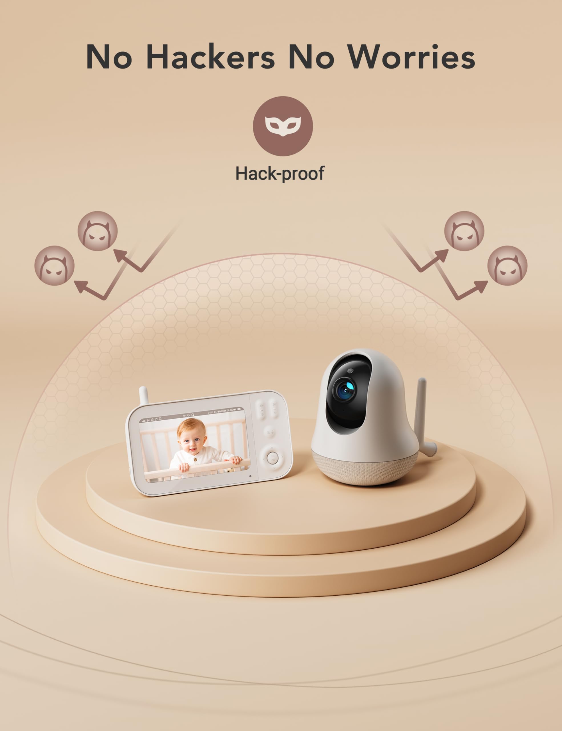 Nooie night vision in low light enables safe overnight checks.