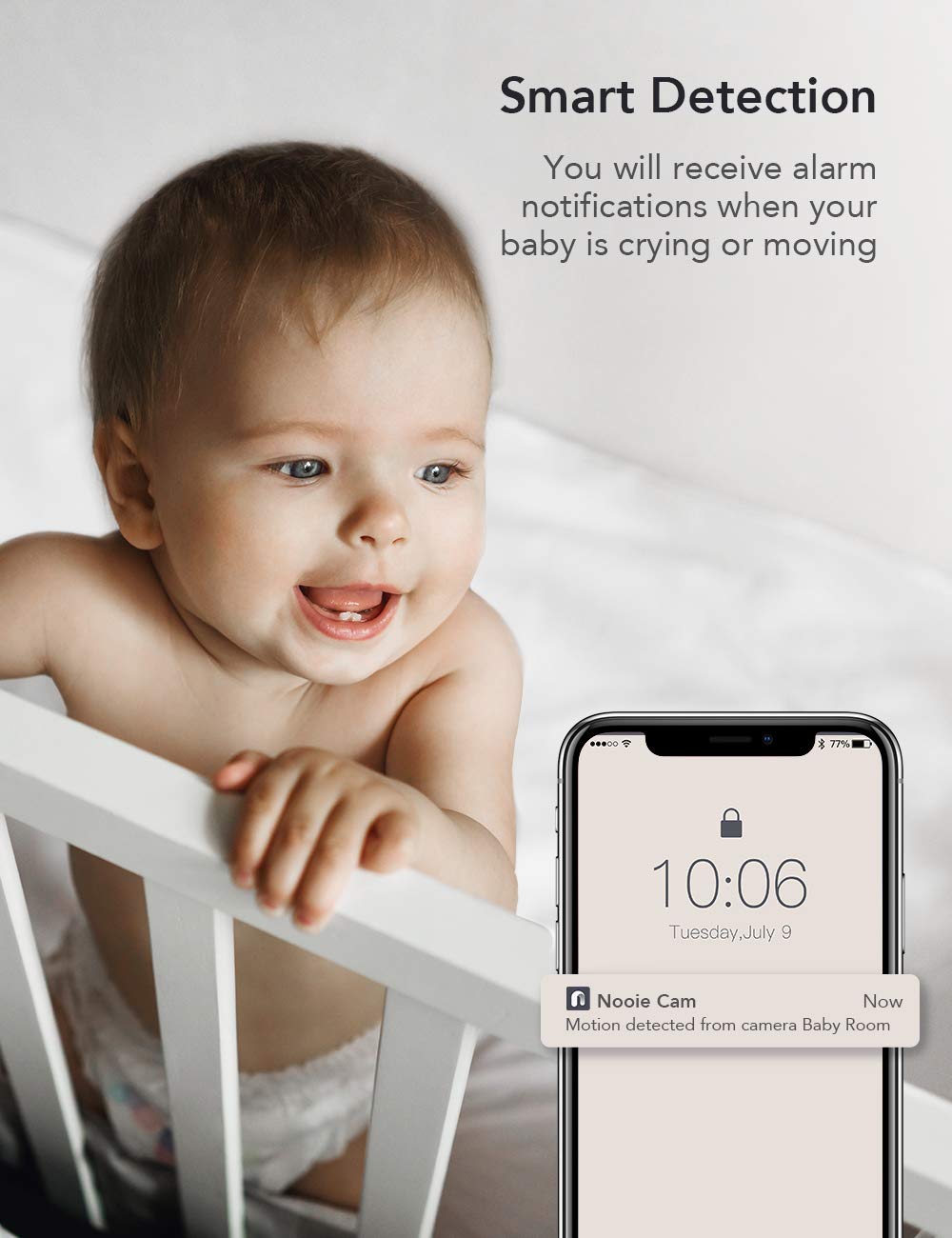 Nooie baby monitor two-way audio for remote soothing