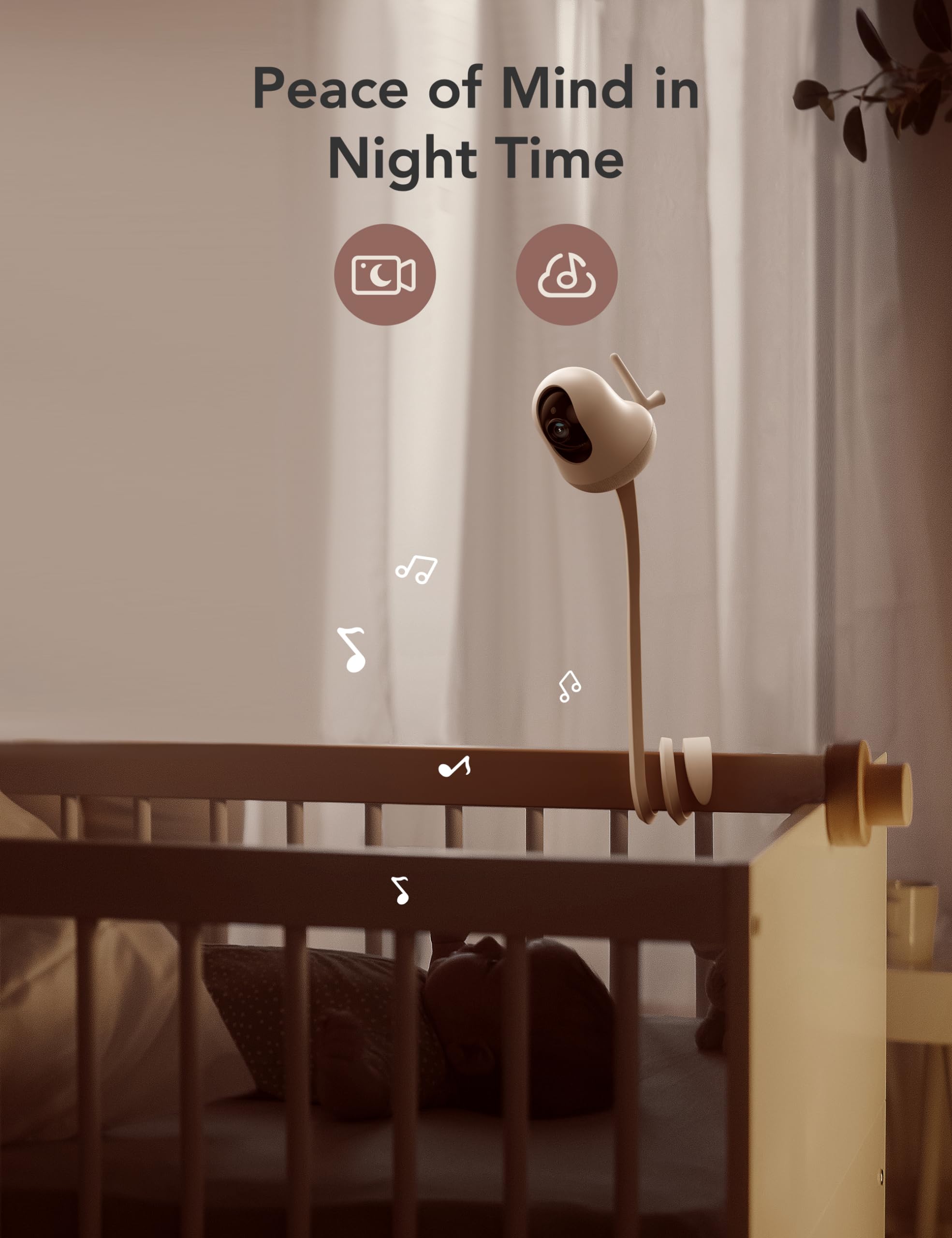 Nooie two-way audio lets you comfort baby remotely.