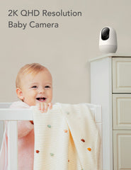 Nooie pan-tilt coverage with 355° horizontal and 94° vertical for wide room view.
