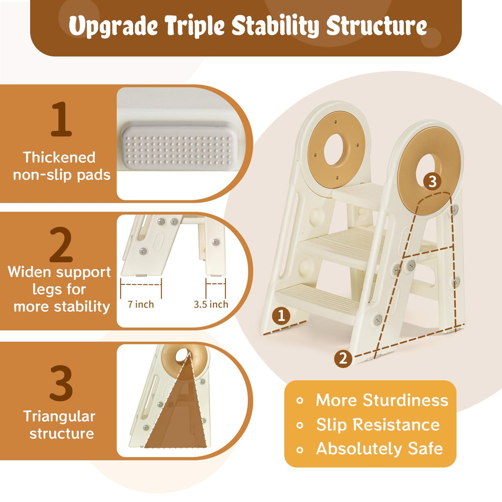 Noonkty non-slip base and wide pedals ensure toddler stability.