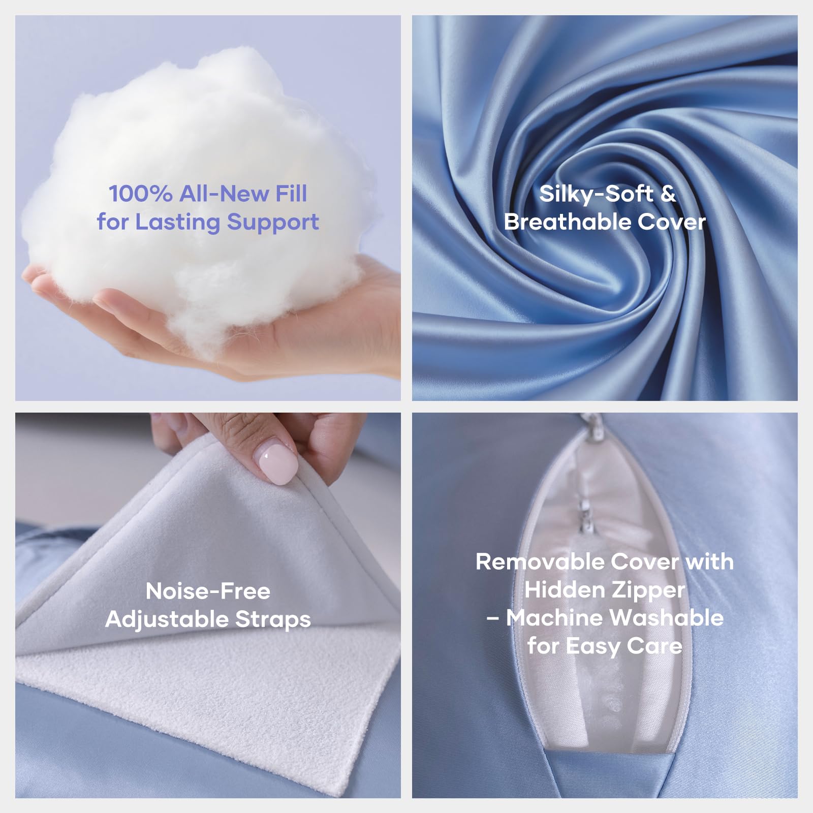 NOONTIDE removable cover is machine washable for easy cleaning.