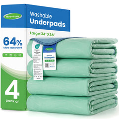 Noovirum washable underpads 34x36 in a four-pack, versatile home protection.