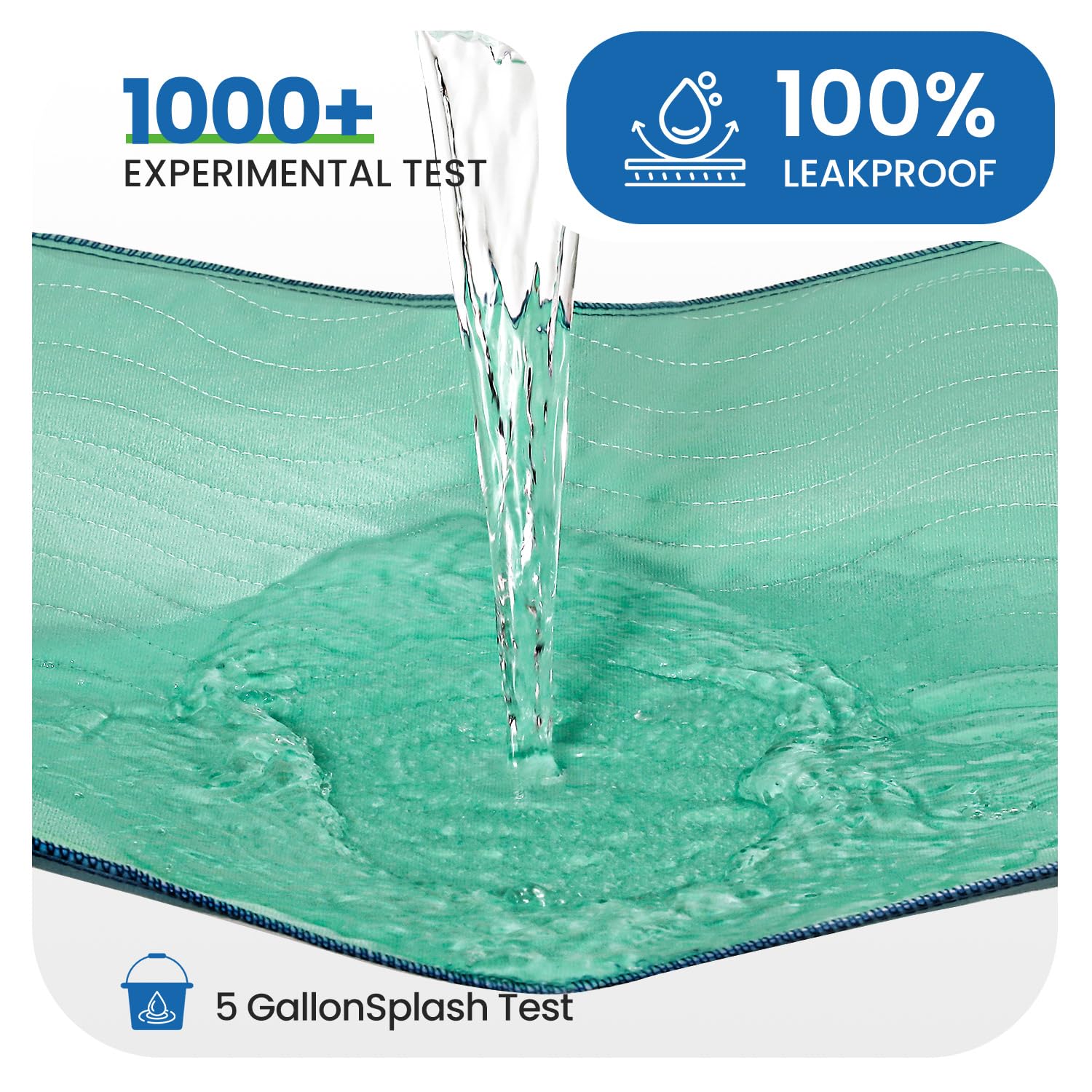 Noovirum Washable Underpads 4-layer design delivers rapid absorption.