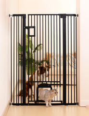 No Pawblems 55-inch gate front view showing tall height to deter jumping.