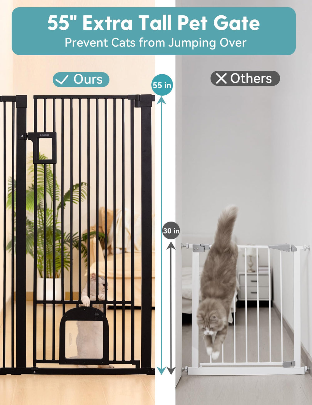 No Pawblems adjustable cat door close-up demonstrating left-right alignment.