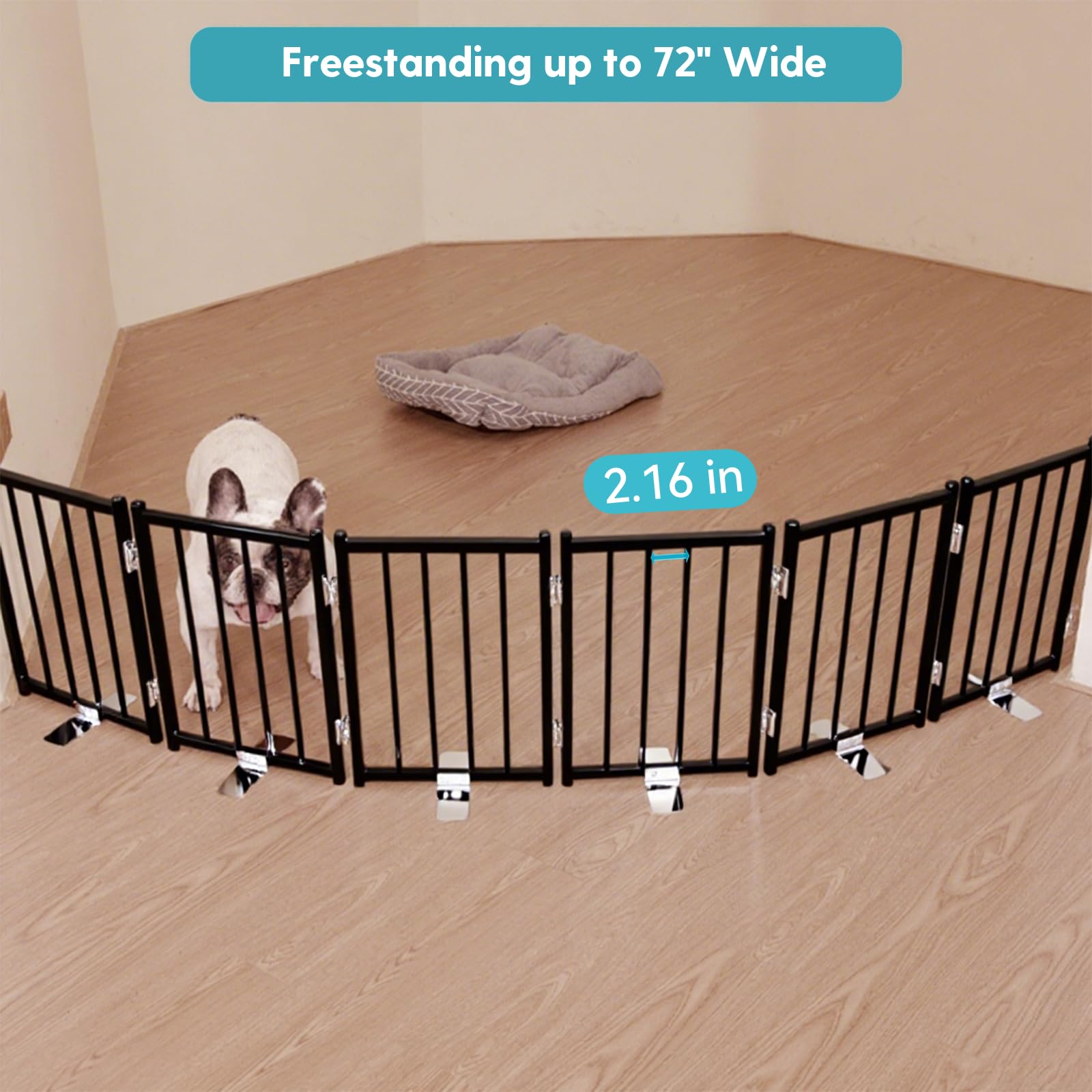 No Pawblems extra-wide 72-inch gate fits hallways and decks.