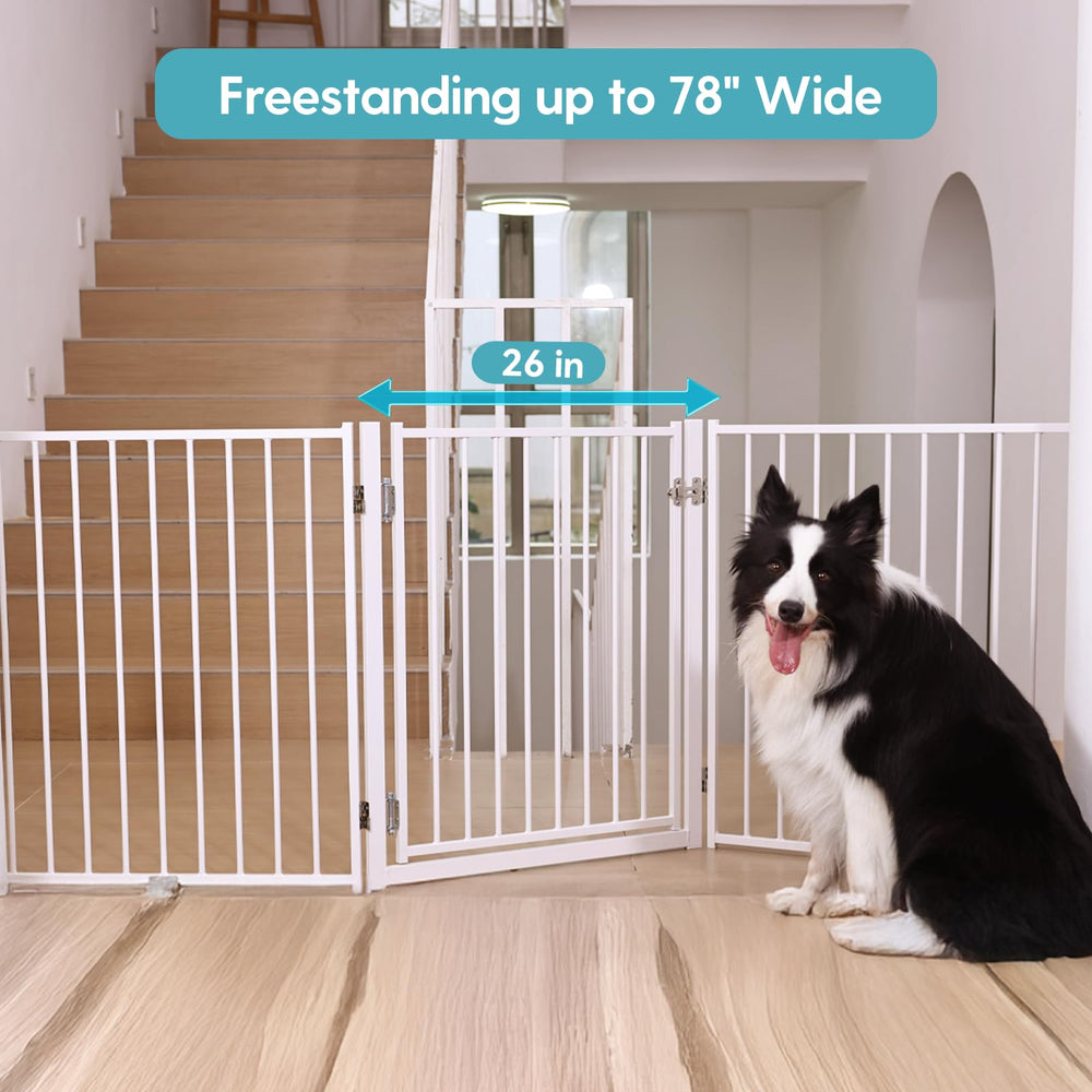 No Pawblems extra-wide option blocks large openings up to 78 inches.