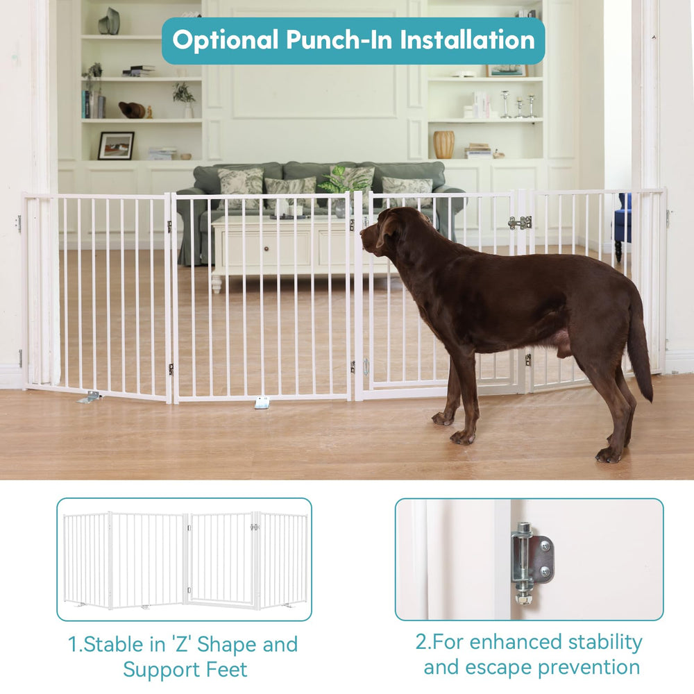 No Pawblems foldable gate with 360 hinges enables flexible room layouts.