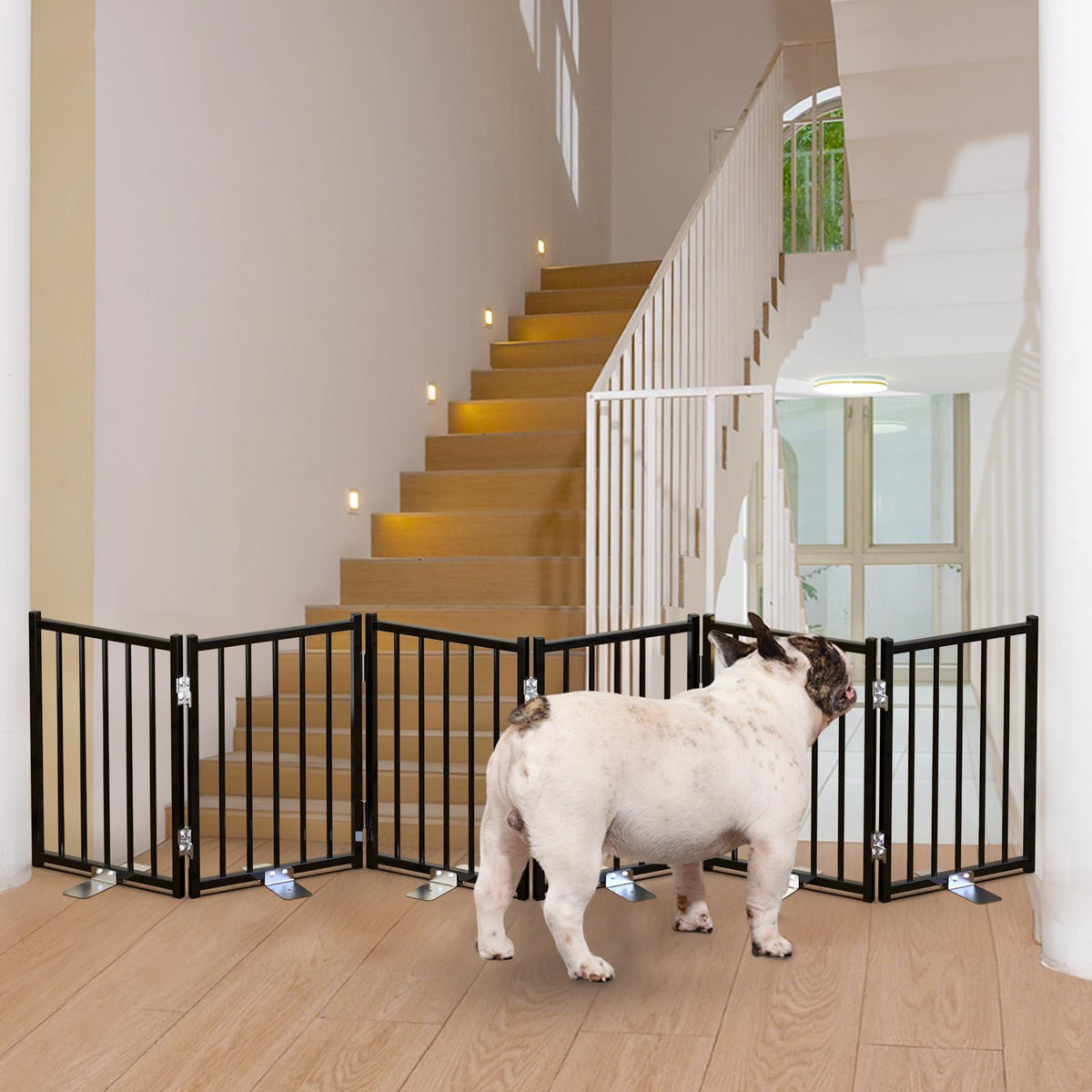 No Pawblems free-standing gate assembly for secure setup.