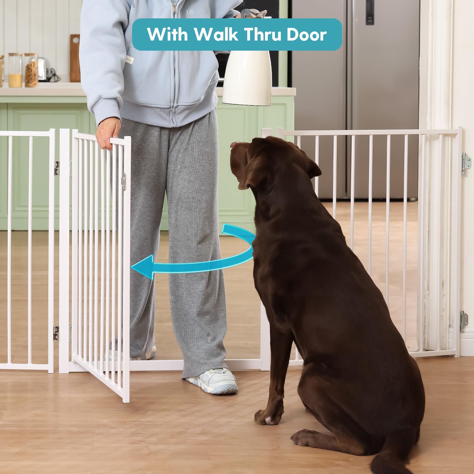 No Pawblems indoor-outdoor gate suits stairs, hallways, decks, and yards.