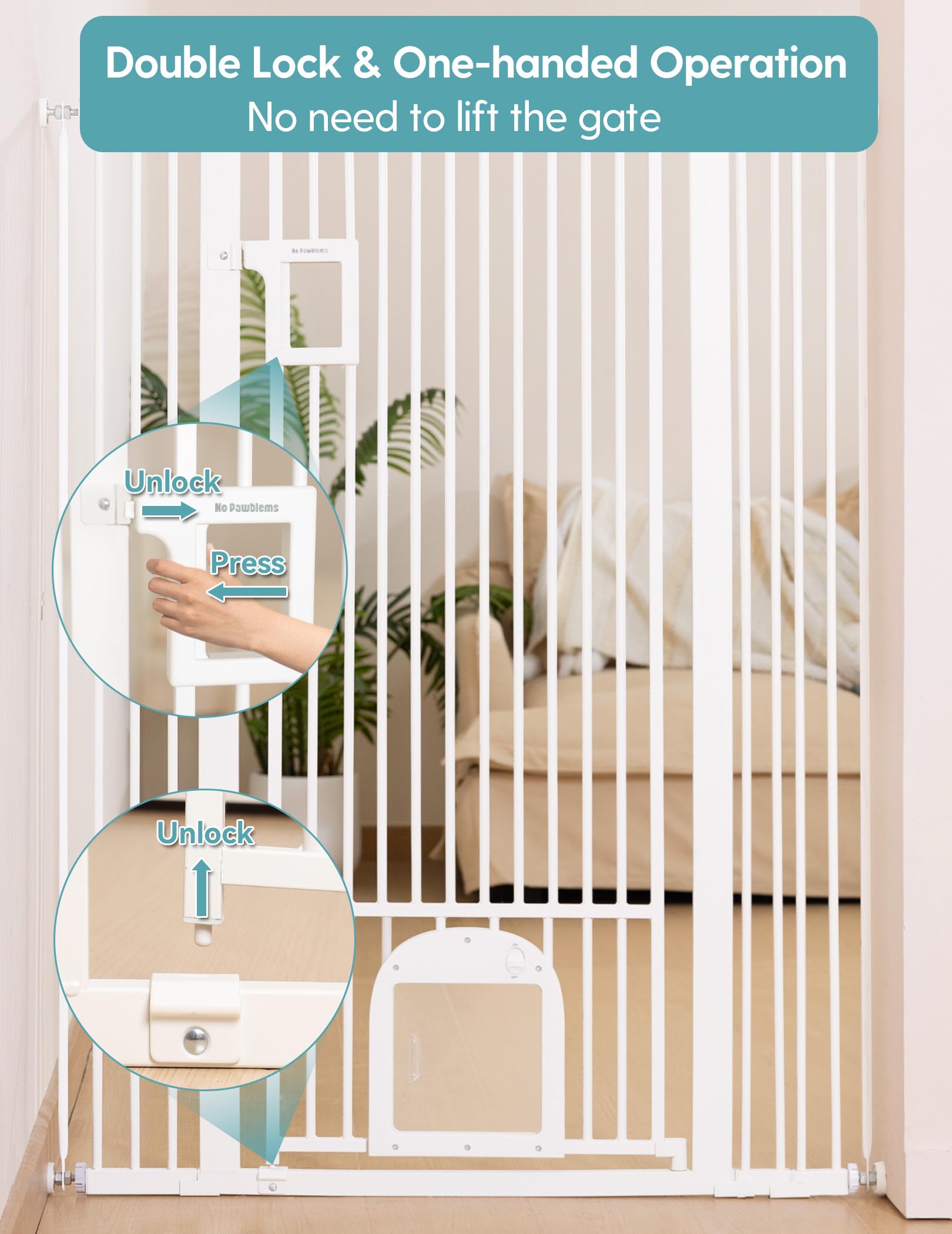 No Pawblems pressure mounted installation diagram shows no drilling