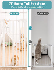 No Pawblems 71-inch gate with 1.37-inch gaps prevents escapes